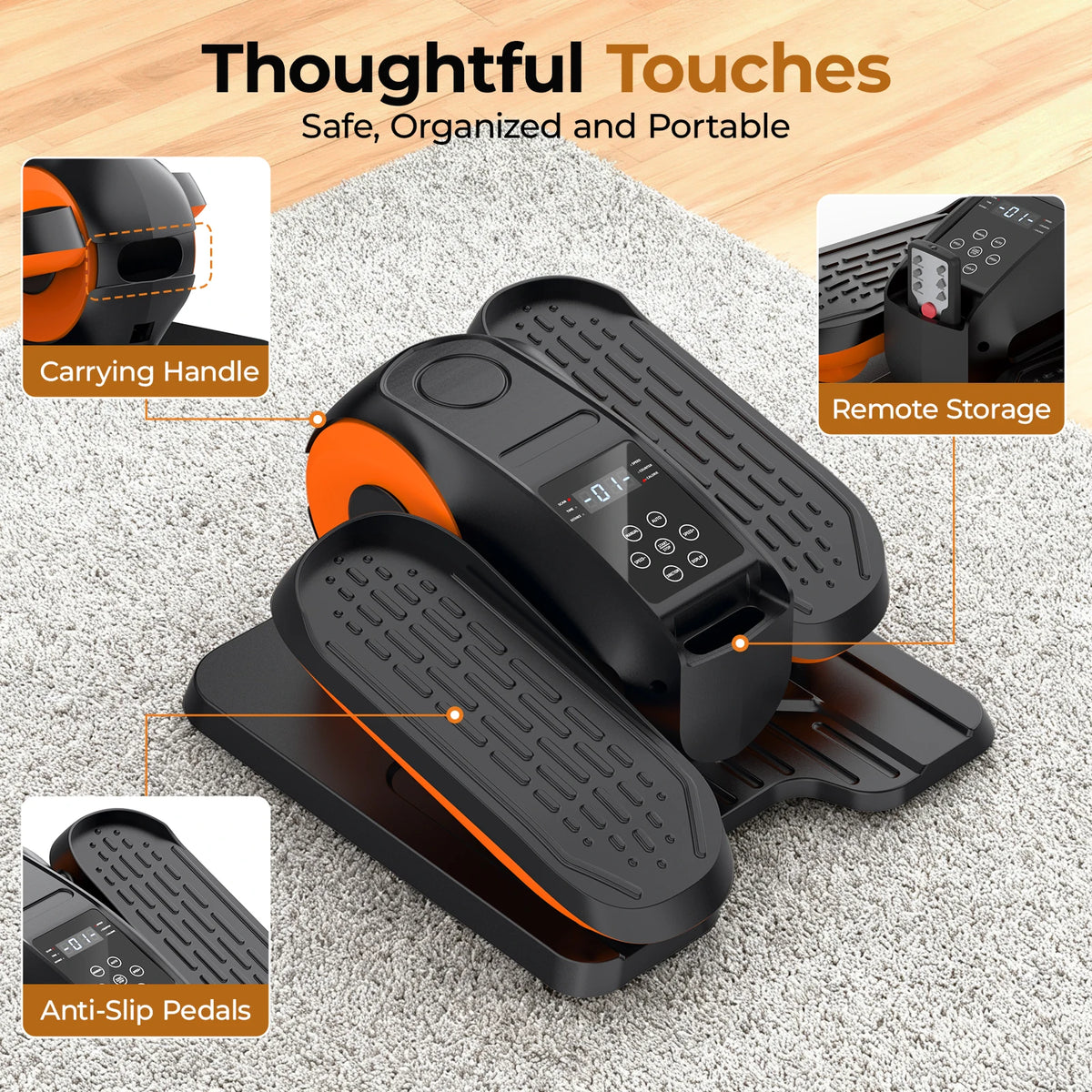 Under Desk Elliptical Machine With Remote Control For Leg Exercise