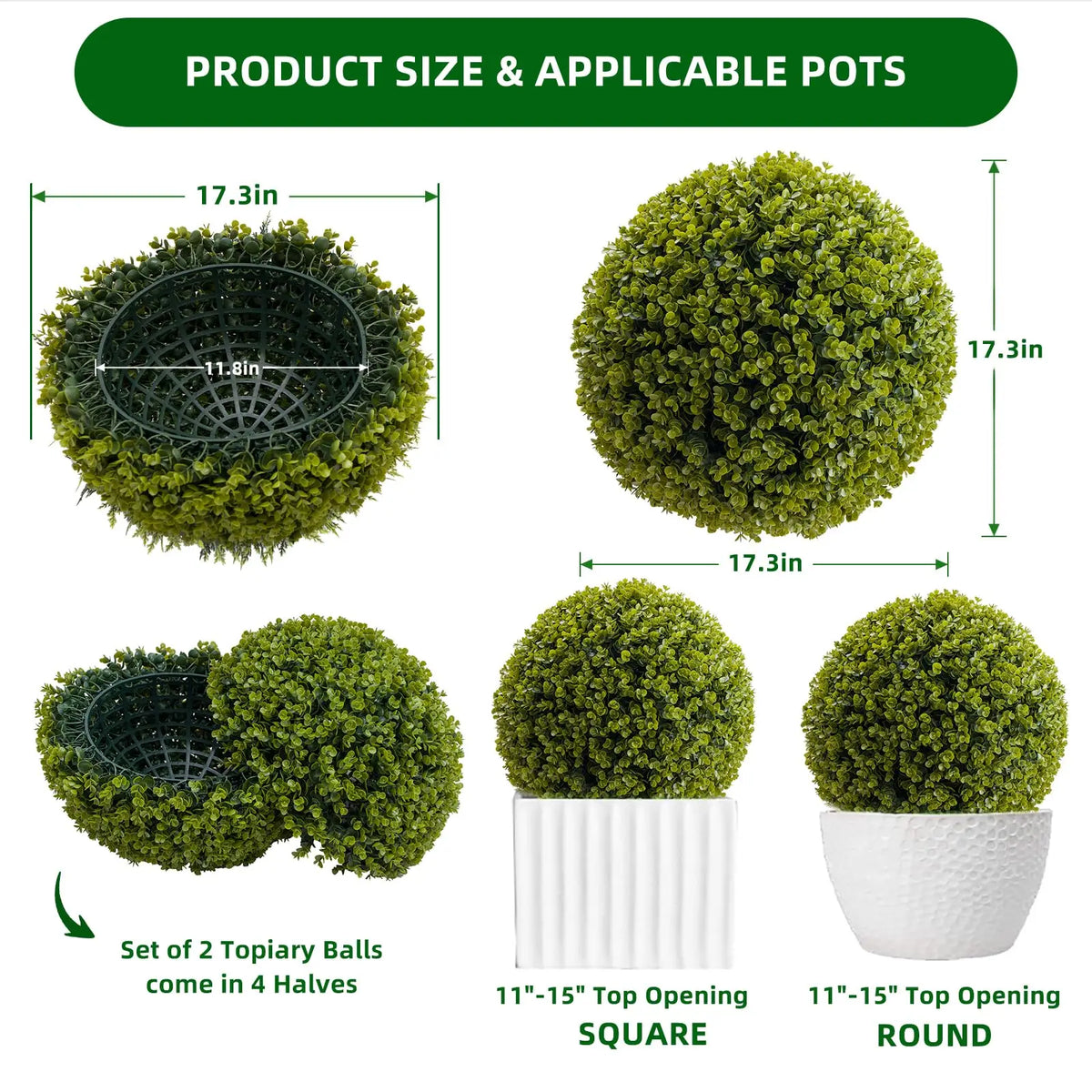 Studyset Artificial Topiary Balls Elegant Home Garden Decor