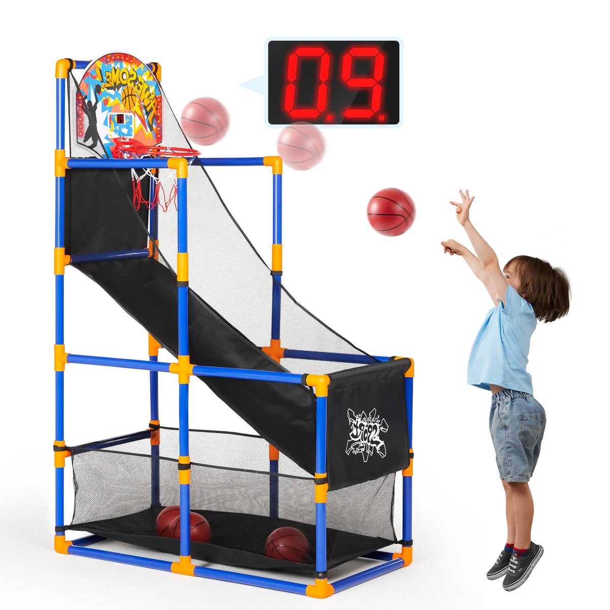 Joyfy Led Scoring Basketball Arcade Game With Adjustable Hoop