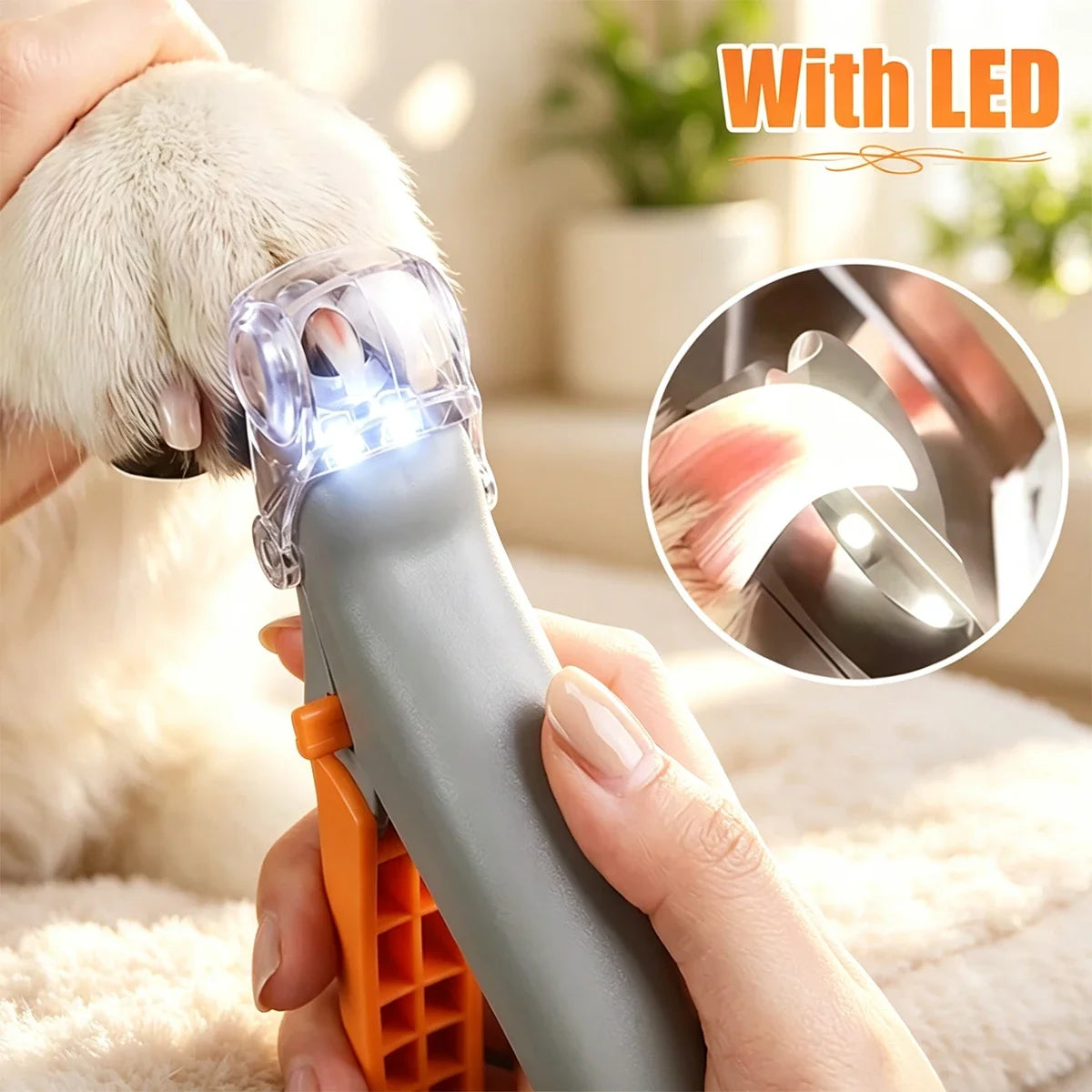 LED Pet Nail Clipper With Magnification For Dogs And Cats