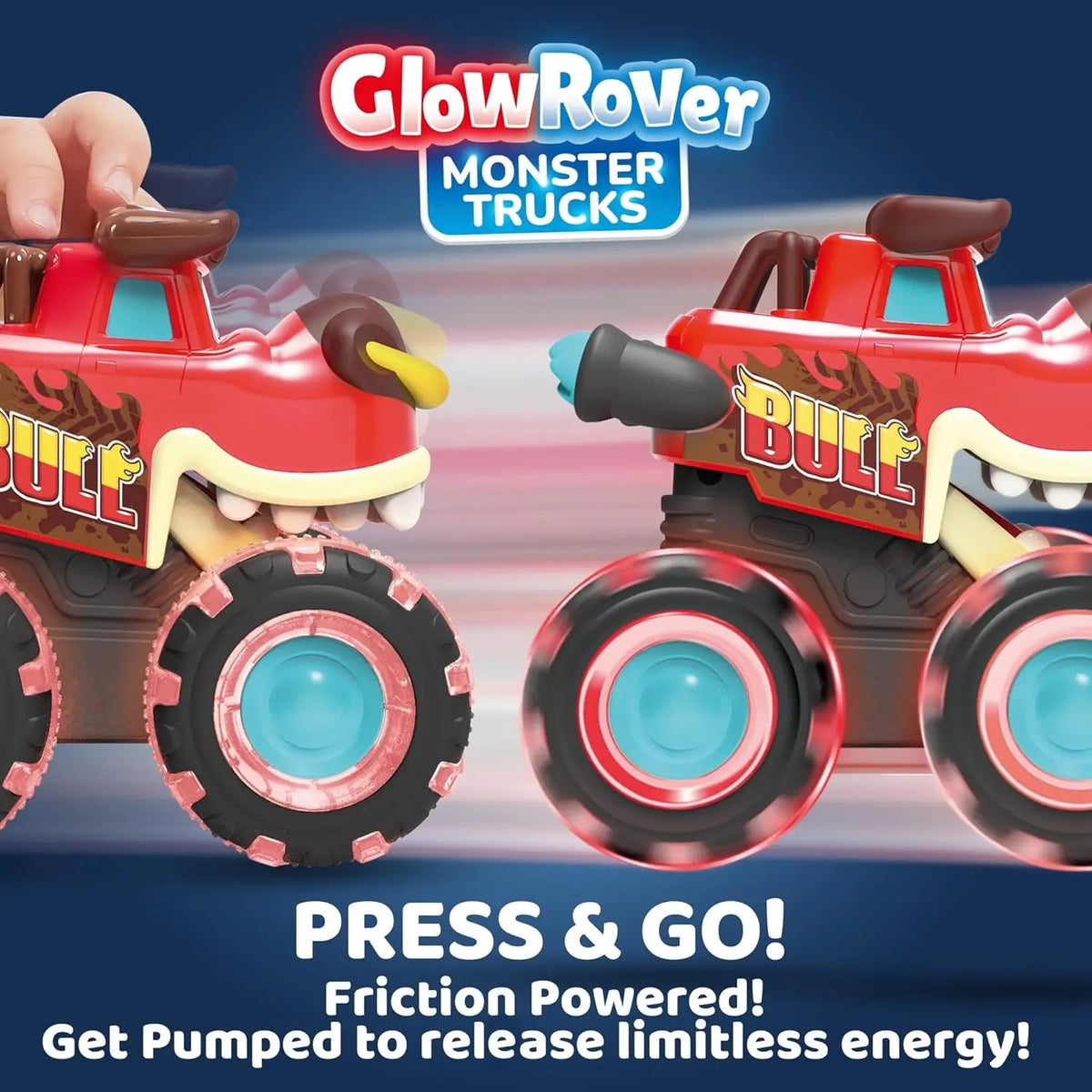 Joyfy 3 Pack Light Up Monster Truck Press And Toys
