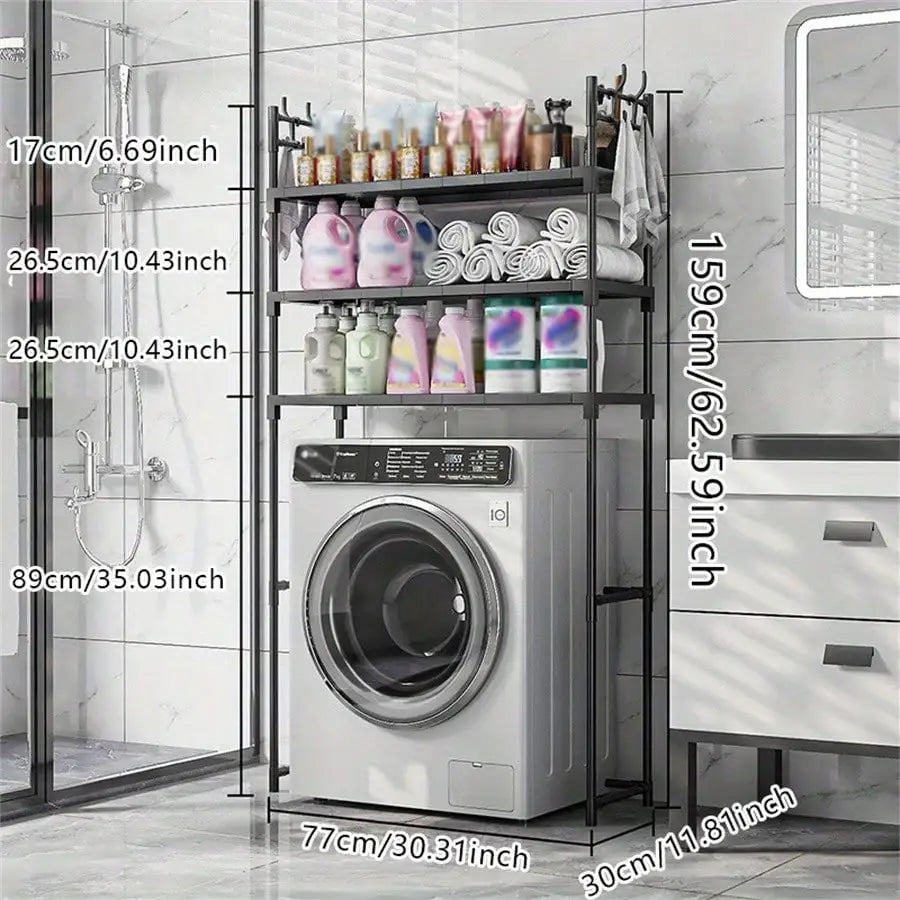 Metal Bathroom Storage Rack Floor Mounted Over Toilet Washing Machine Multifunctional Organizer Home Decor