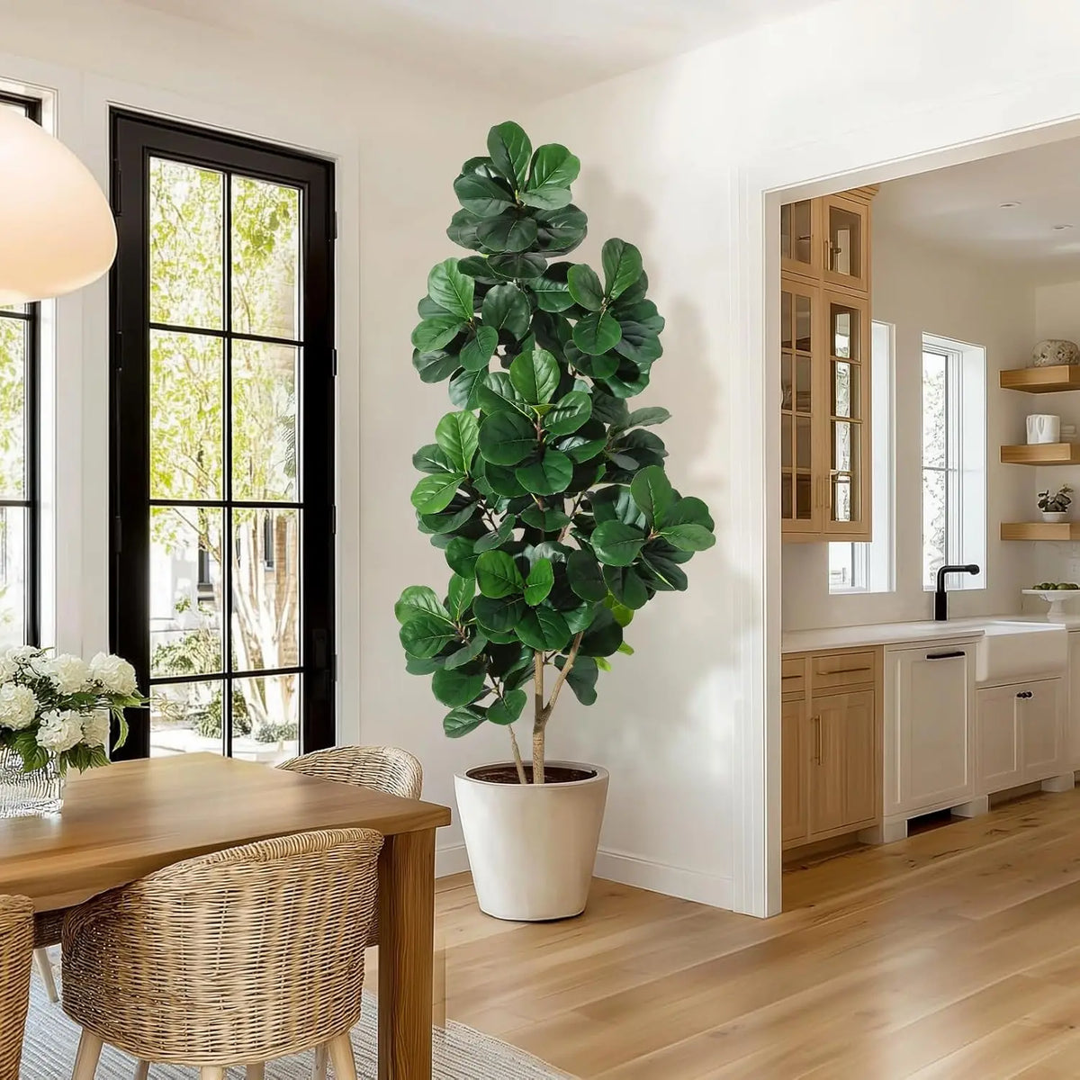 HiMISS Realistic Artificial Fiddle Leaf Fig Tree With Planter