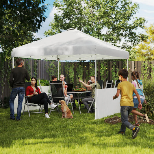 Outsunny Portable Pop Up Canopy Gazebo With Sidewalls