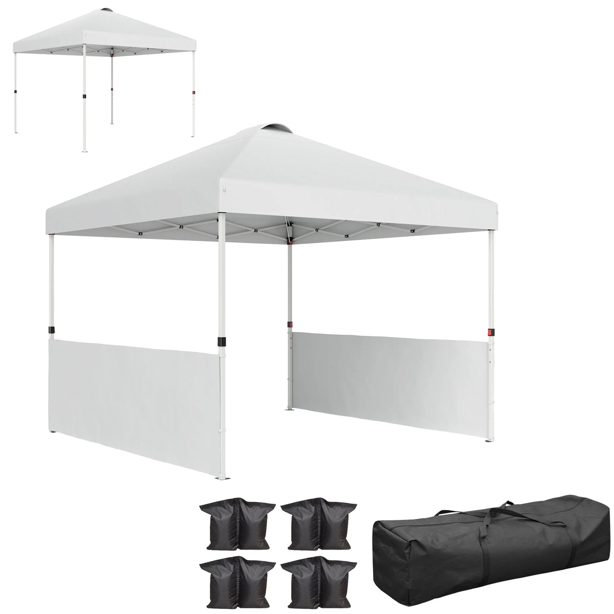 Outsunny Portable Pop Up Canopy Gazebo With Sidewalls