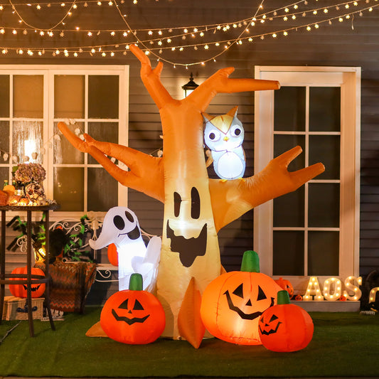HOMCOM Halloween Inflatable Haunted Tree Outdoor Decoration