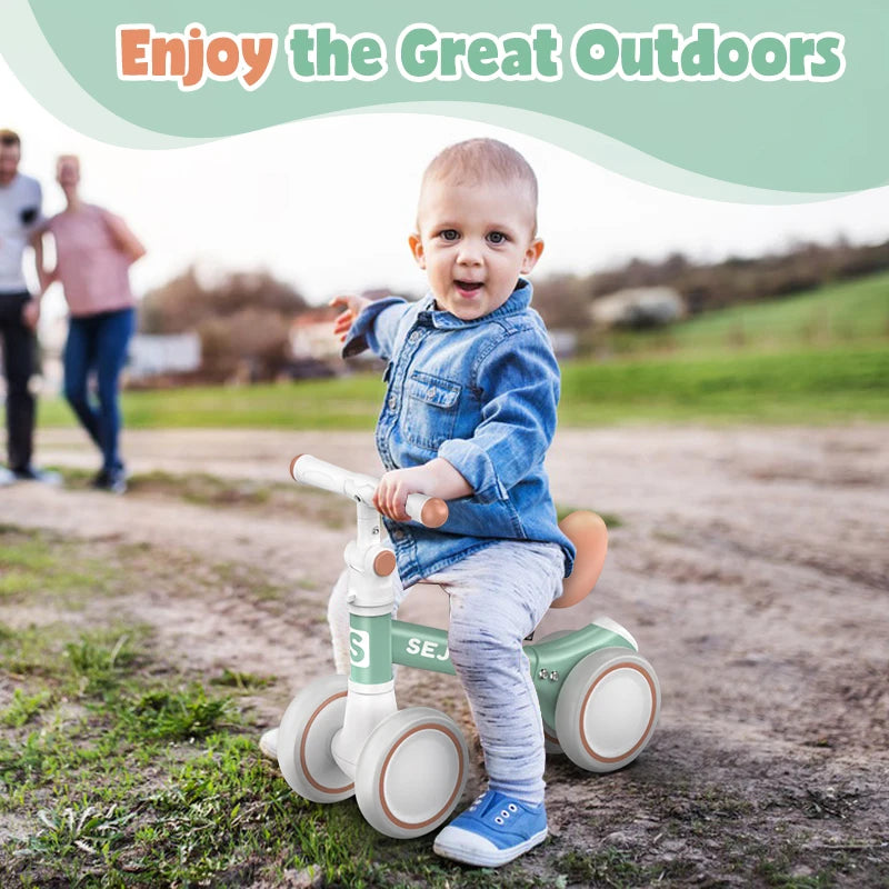 Sejoy Four Wheel Toddler Balance Bike And Ride Toy