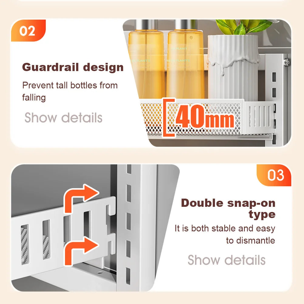 Adjustable 6-level metal pantry organizer for hanging on the door, spice organizer for hanging or wall mounting, for kitchen, bedroom, bathroom