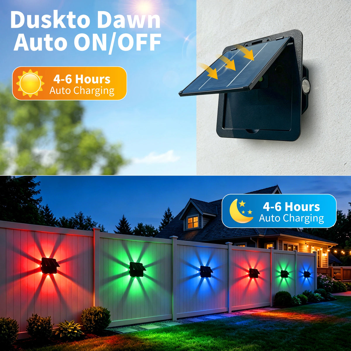 Morglad Solar Led Wall Light Waterproof Outdoor Garden Decor Lamp
