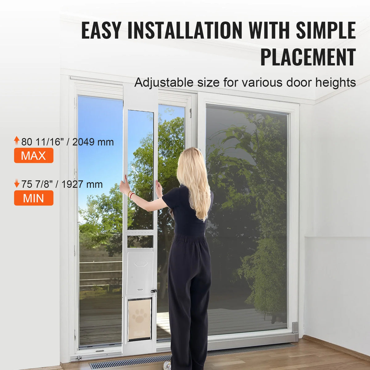 Adjustable Aluminum Pet Door Insert For Sliding Glass Doors