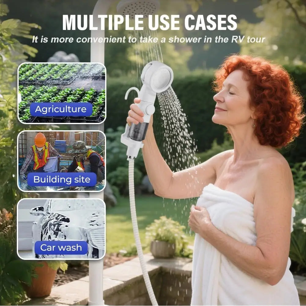 Portable Outdoor Camping Shower Pump Kit With Hose And Bucket