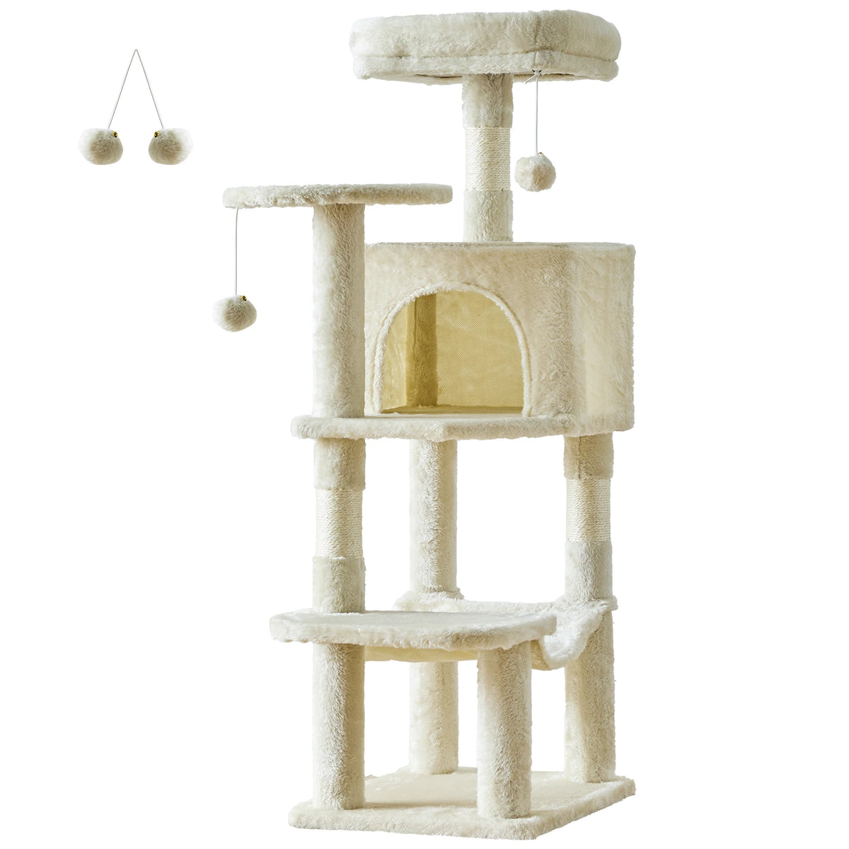 JHK Four Tier Sisal Cat Tree With Sturdy Climbing Tower