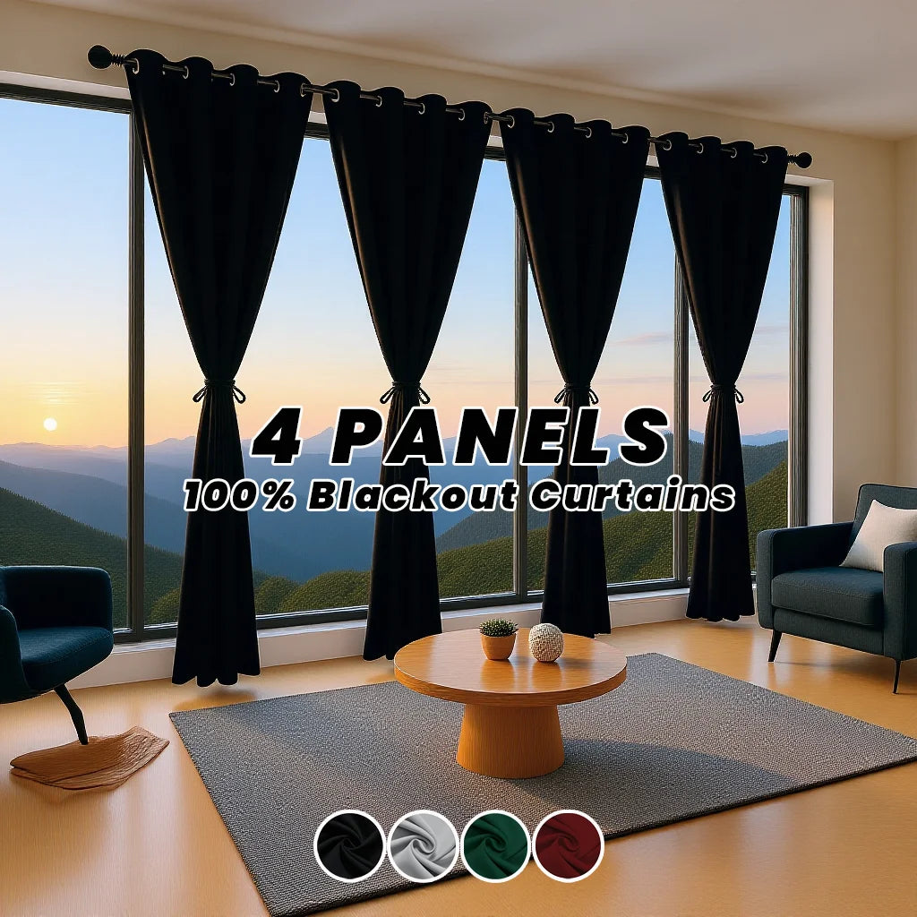 Thermal Blackout Curtains Noise Reducing Privacy Drapes For Home Decor