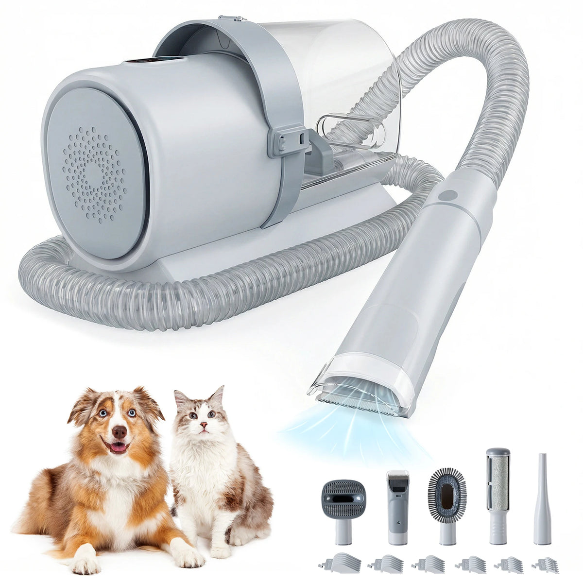 Professional Cordless Pet Grooming Vacuum Kit Low Noise Dog Clippers