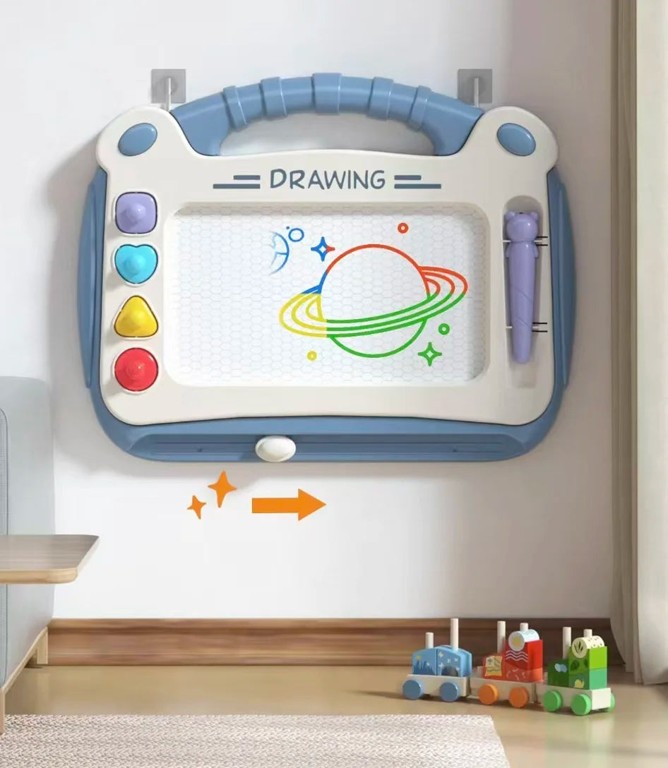 Toddler Magnetic Drawing Board With Erasable Pen And Creative Stamps