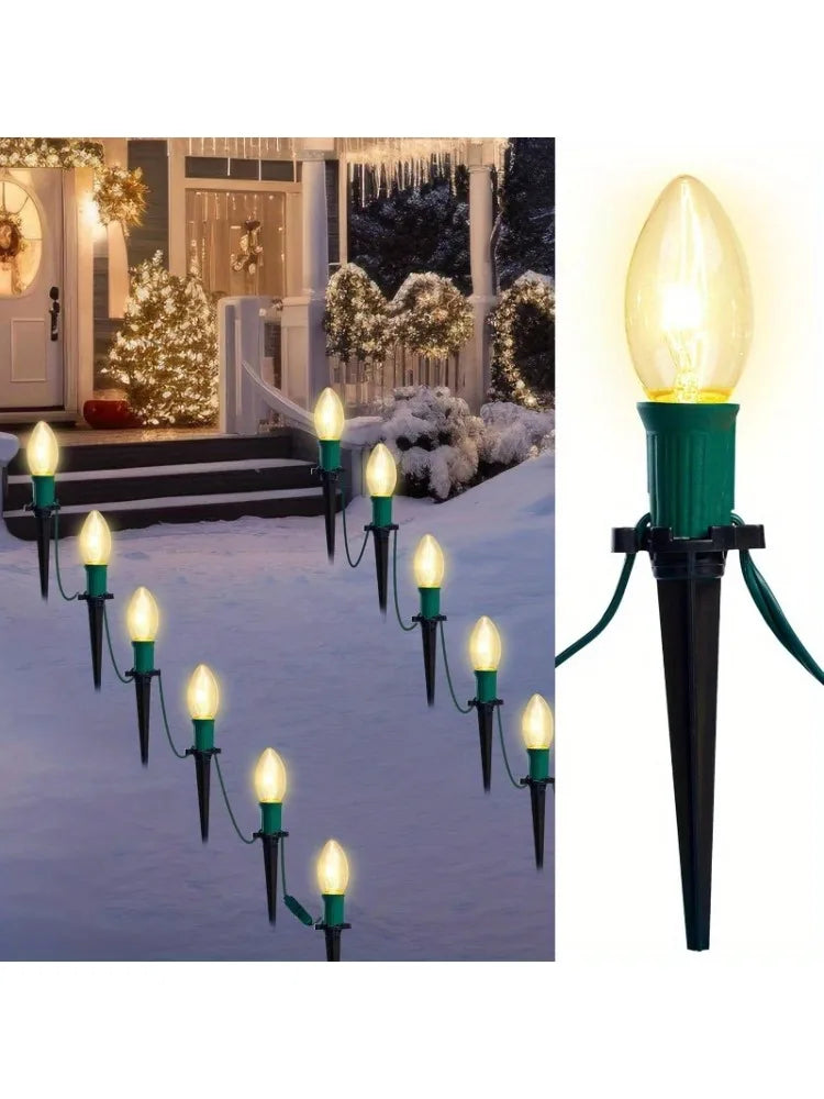 Joyfy C9 Christmas Pathway Lights Outdoor Holiday Walkway Decor