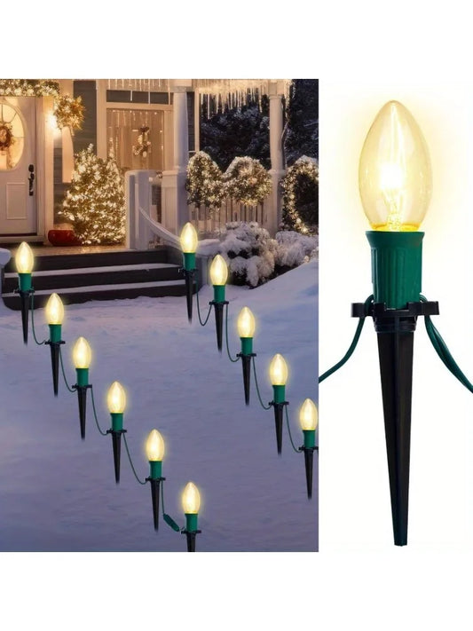 Joyfy C9 Christmas Pathway Lights Outdoor Holiday Walkway Decor