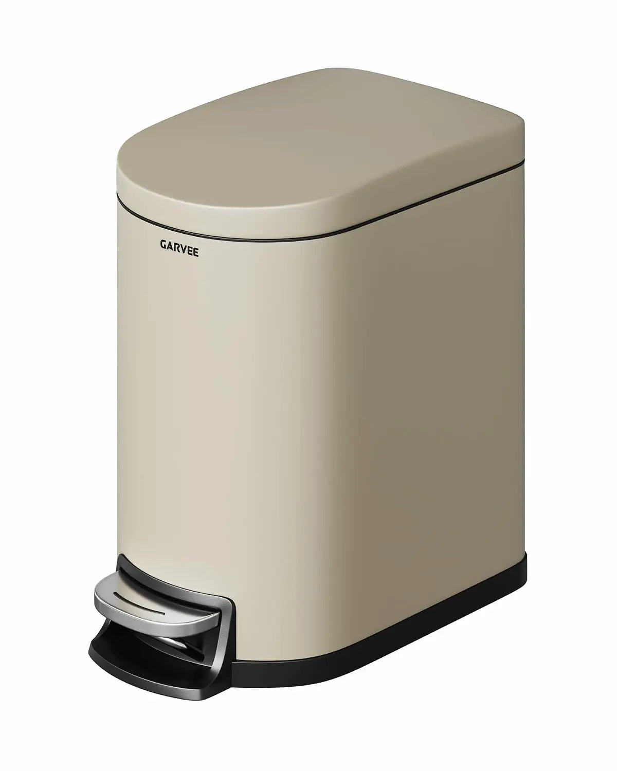 50 L Stainless Steel Trash Can Toilet Side Garbage Can with Lid Kitchen Odorproof Trash Bin Covered Trash Can Wastepaper Basket