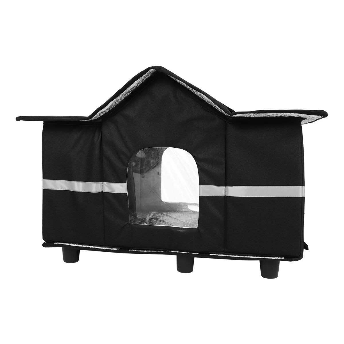 Waterproof Outdoor Cat House with Roof Window Elevated Pet House Insulated Cat Shelter Can Be Used Indoors Winter Outdoor