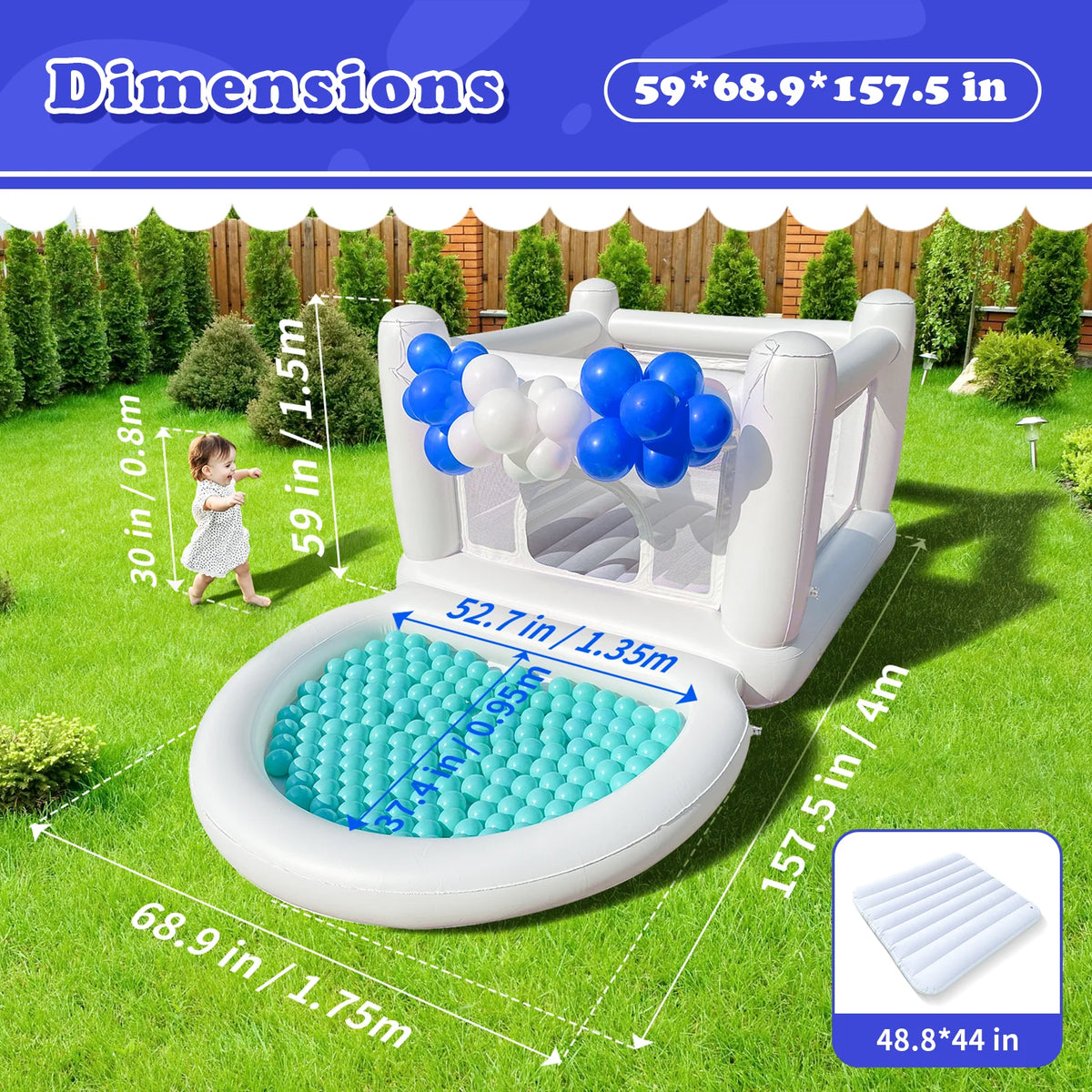 VANCEN Inflatable Bounce House Ball Pit Kids Indoor Outdoor Playhouse