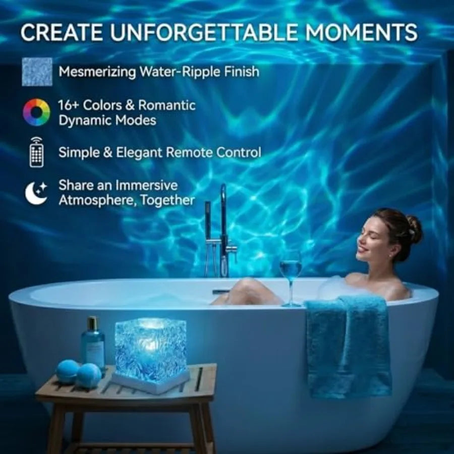 Rechargeable Ocean Wave Projector Light With Dimmable Remote Control