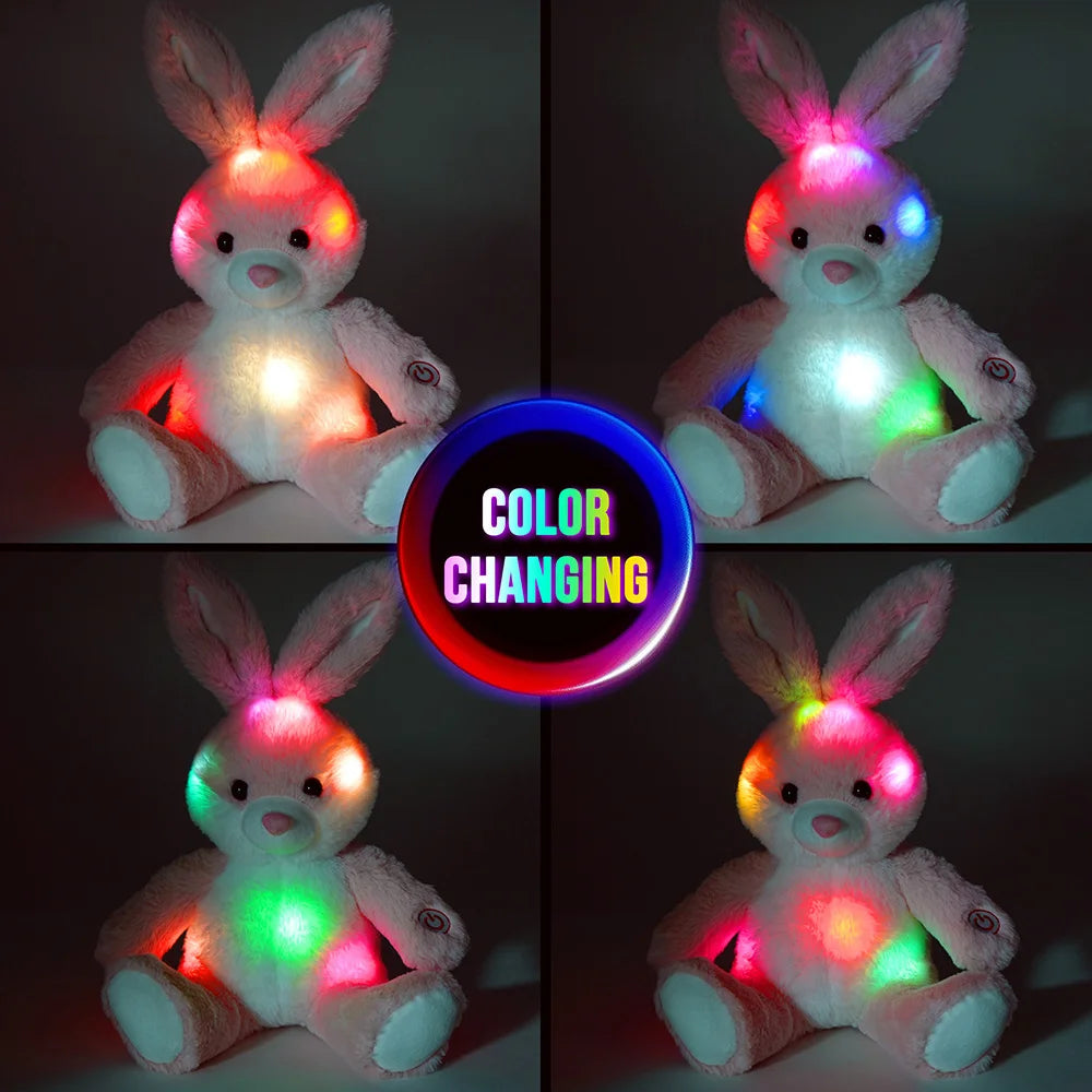 Light Up Rabbit Plush Toy Glowing Stuffed Animal For Kids