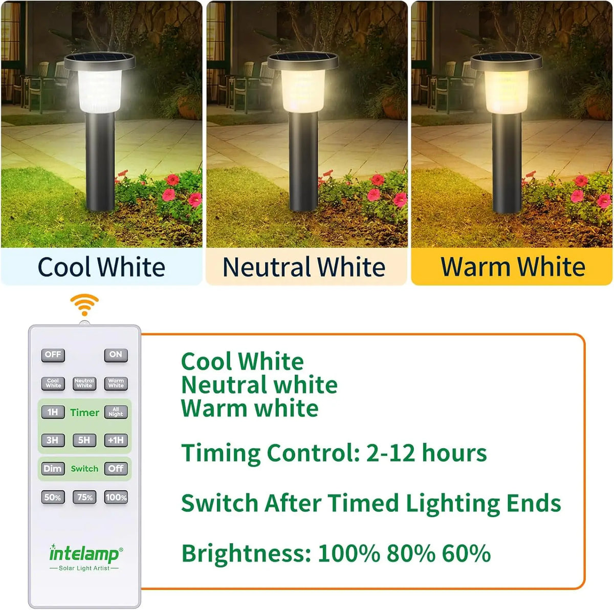 Intelamp Solar Pathway Lights 2 Pack Outdoor Landscape