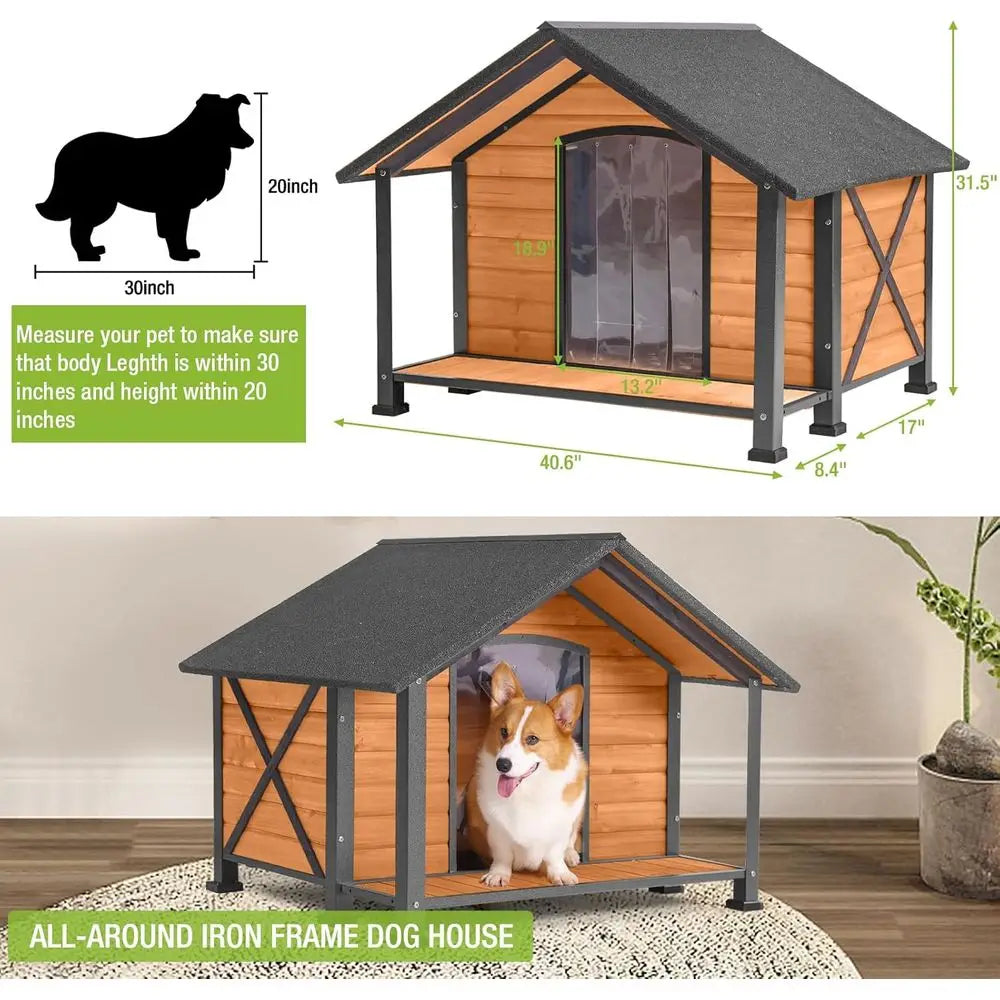 Modern All Weather Metal And Wood Dog House For Pets