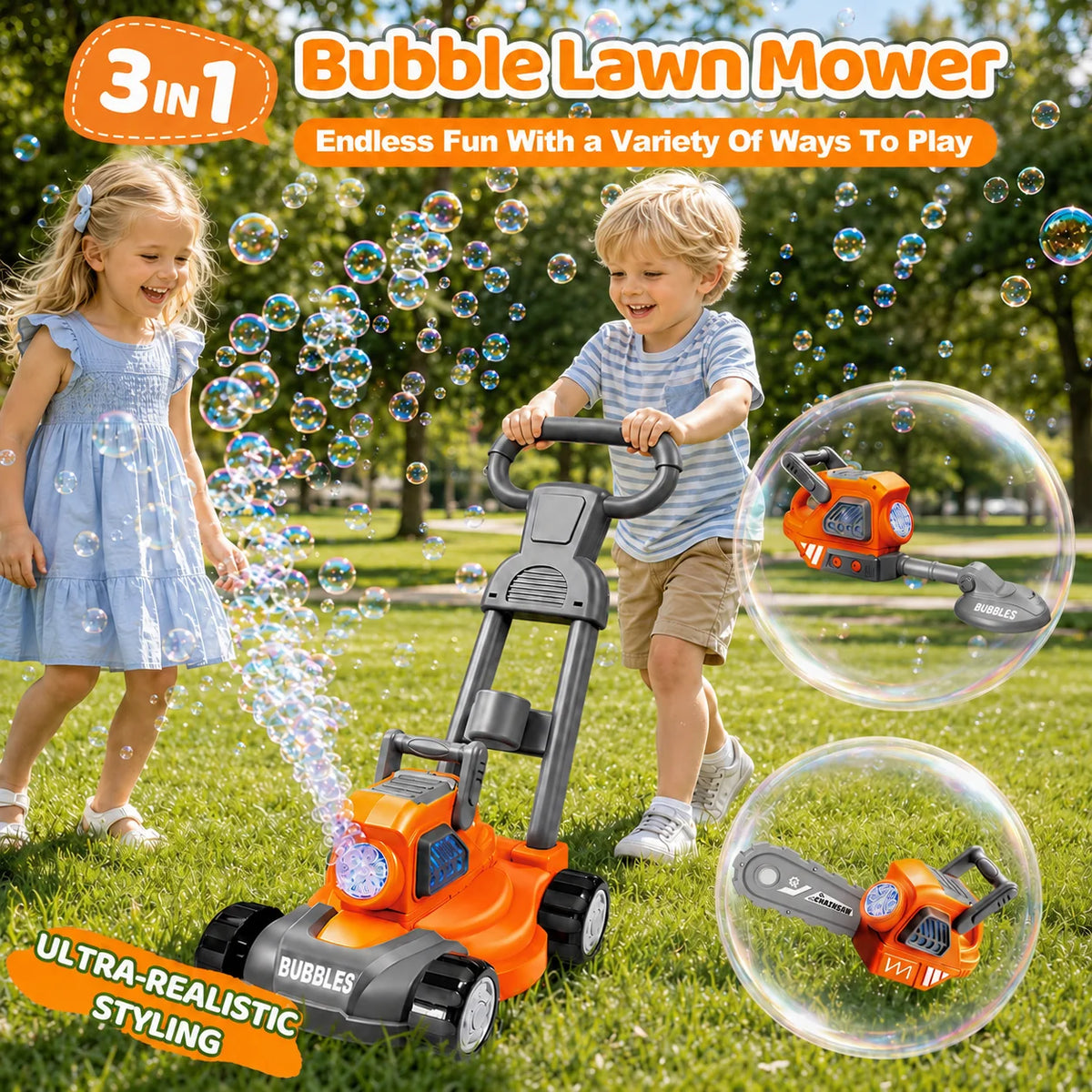 Electric Bubble Lawn Mower For Children And Toddlers