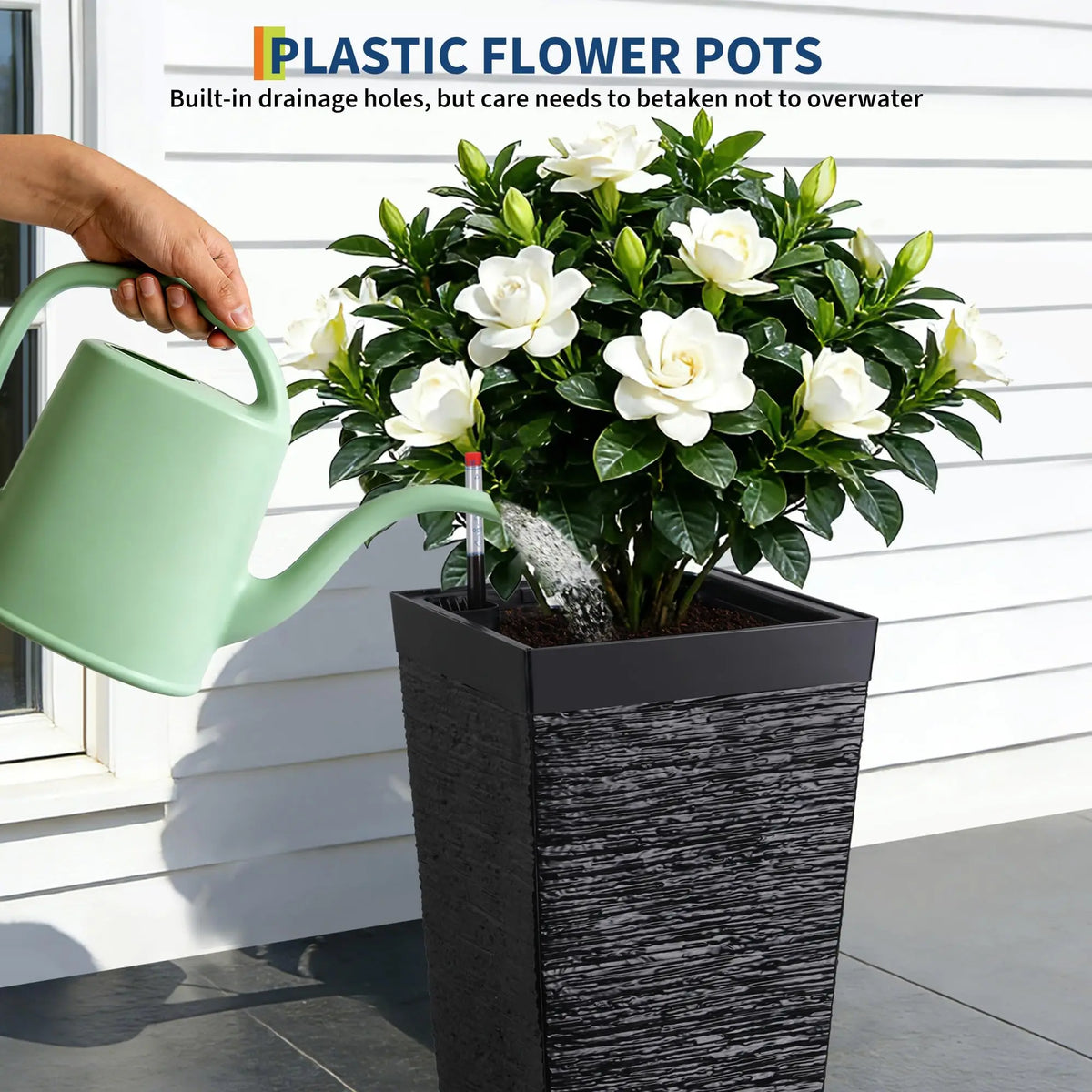 HiMiss Self Watering Planter Pots For Indoor Outdoor Use