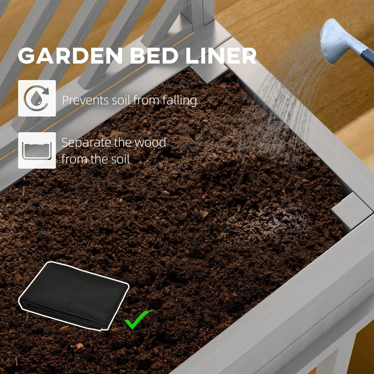 Outsunny Wooden Raised Garden Bed With Trellis For Climbing Plants