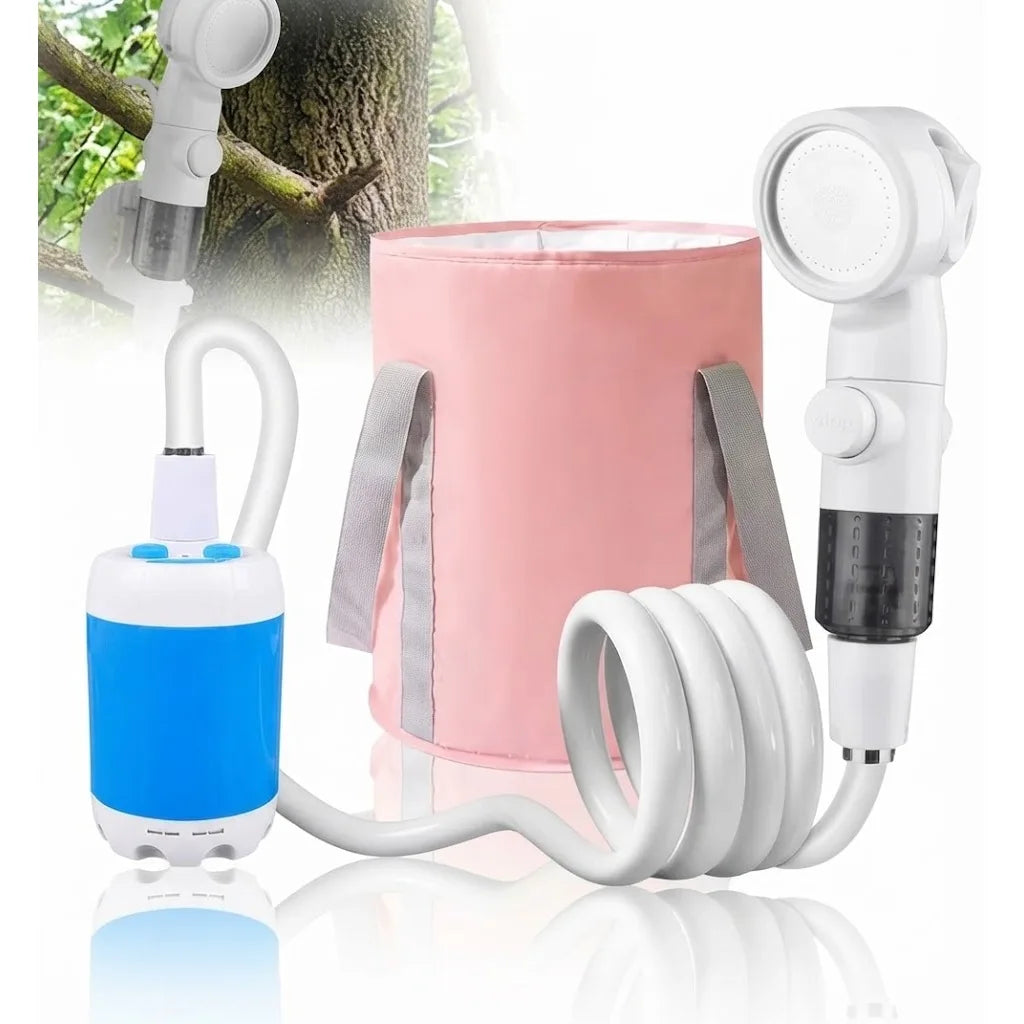 Portable Outdoor Camping Shower Pump Kit With Hose And Bucket