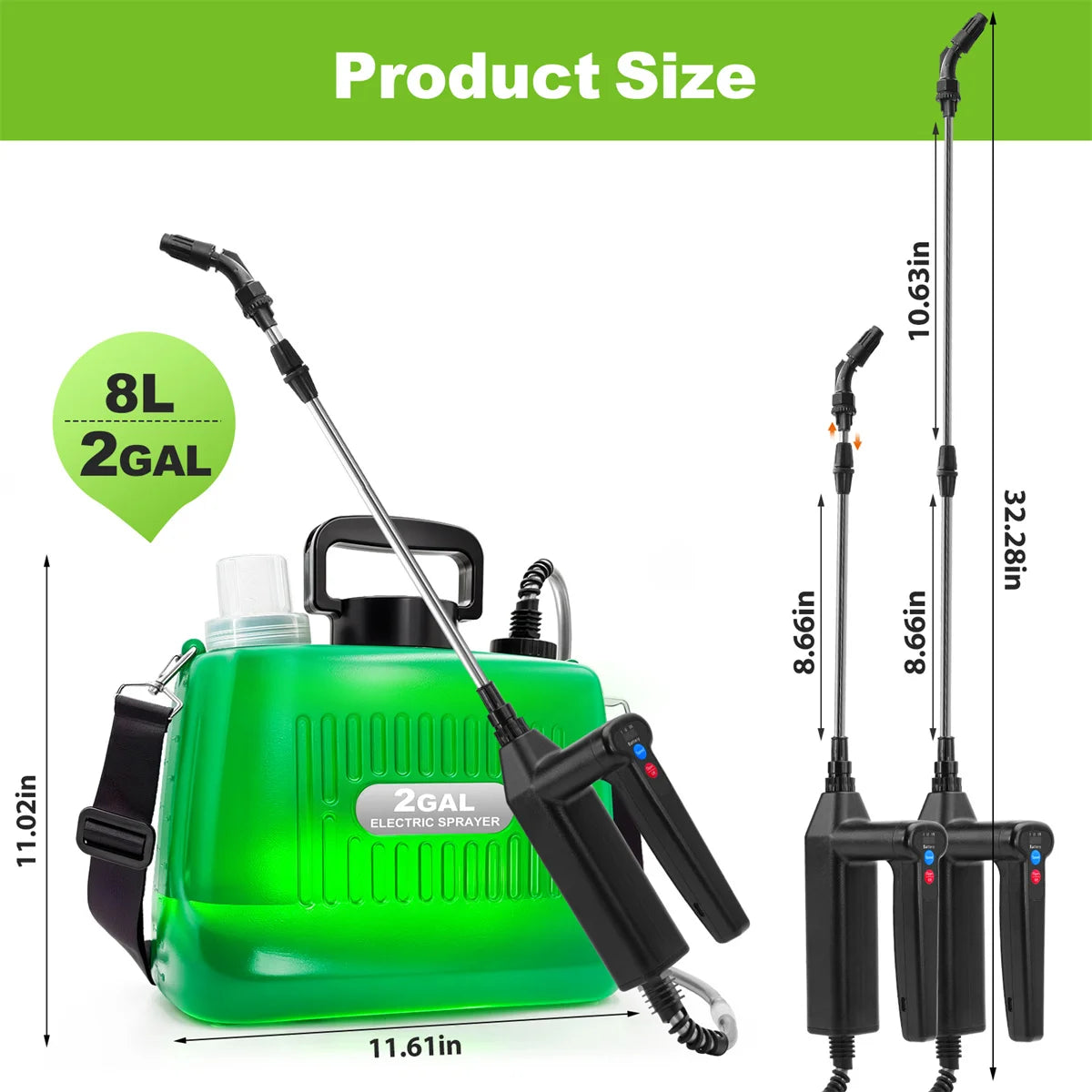 Rechargeable Battery Powered Lawn And Garden Sprayer With Wand