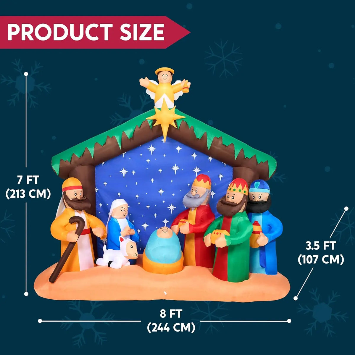 Joyfy Illuminated Christmas Nativity Scene Inflatable Decoration